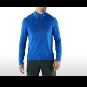 REI Co-op Venturi Quarter-Zip Long-sleeve mens shirt size large blue EUC
